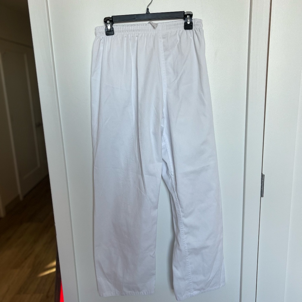 White Relaxed-Fit Drawstring Pants - Picture 3 of 4